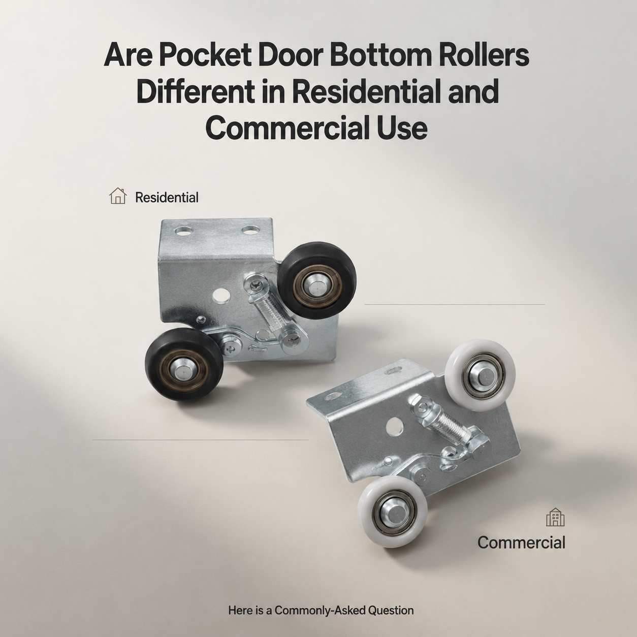  Är Pocket Door Bottom Rollers olika i bostäder och kommersiell användning